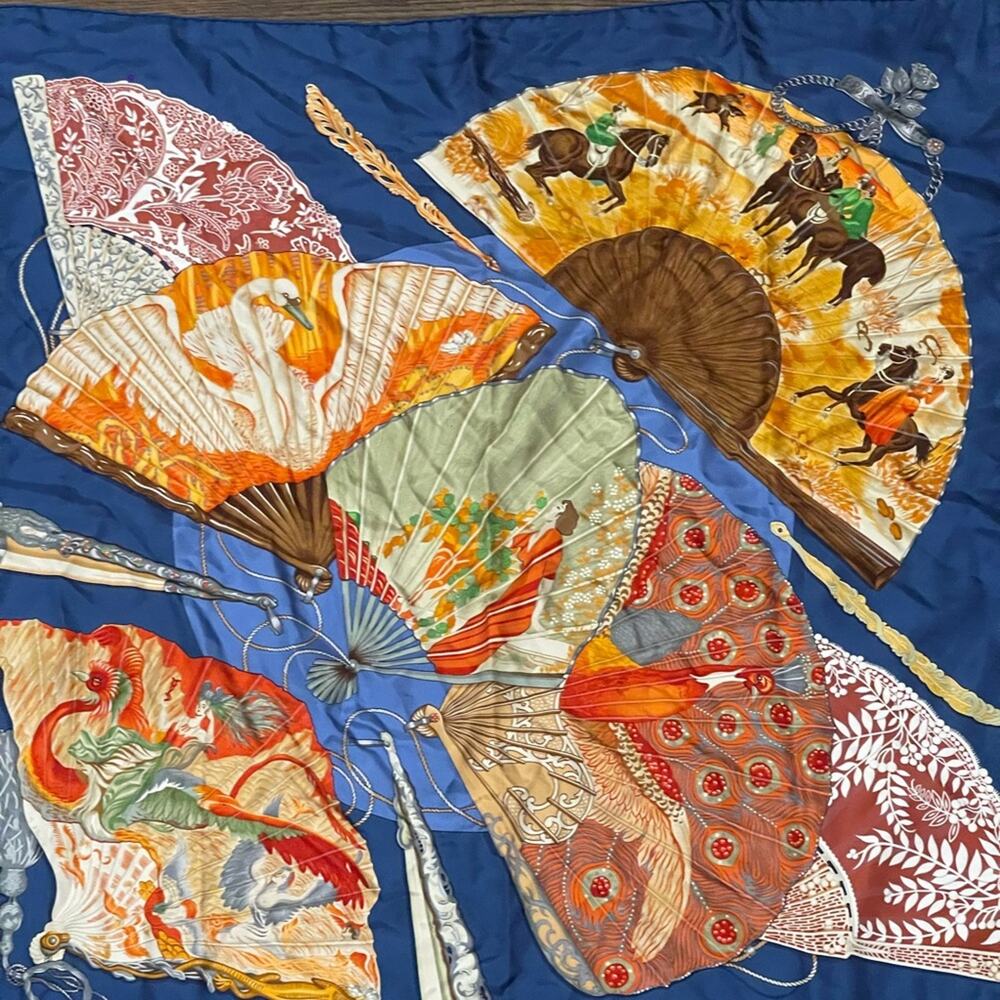 Hermes Blue Brise De Charme Printed Silk Square Scarf - Picture 3 of 9
